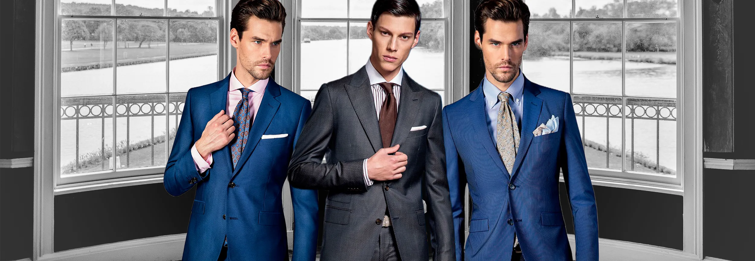 Classic Blue Grey Business Suits