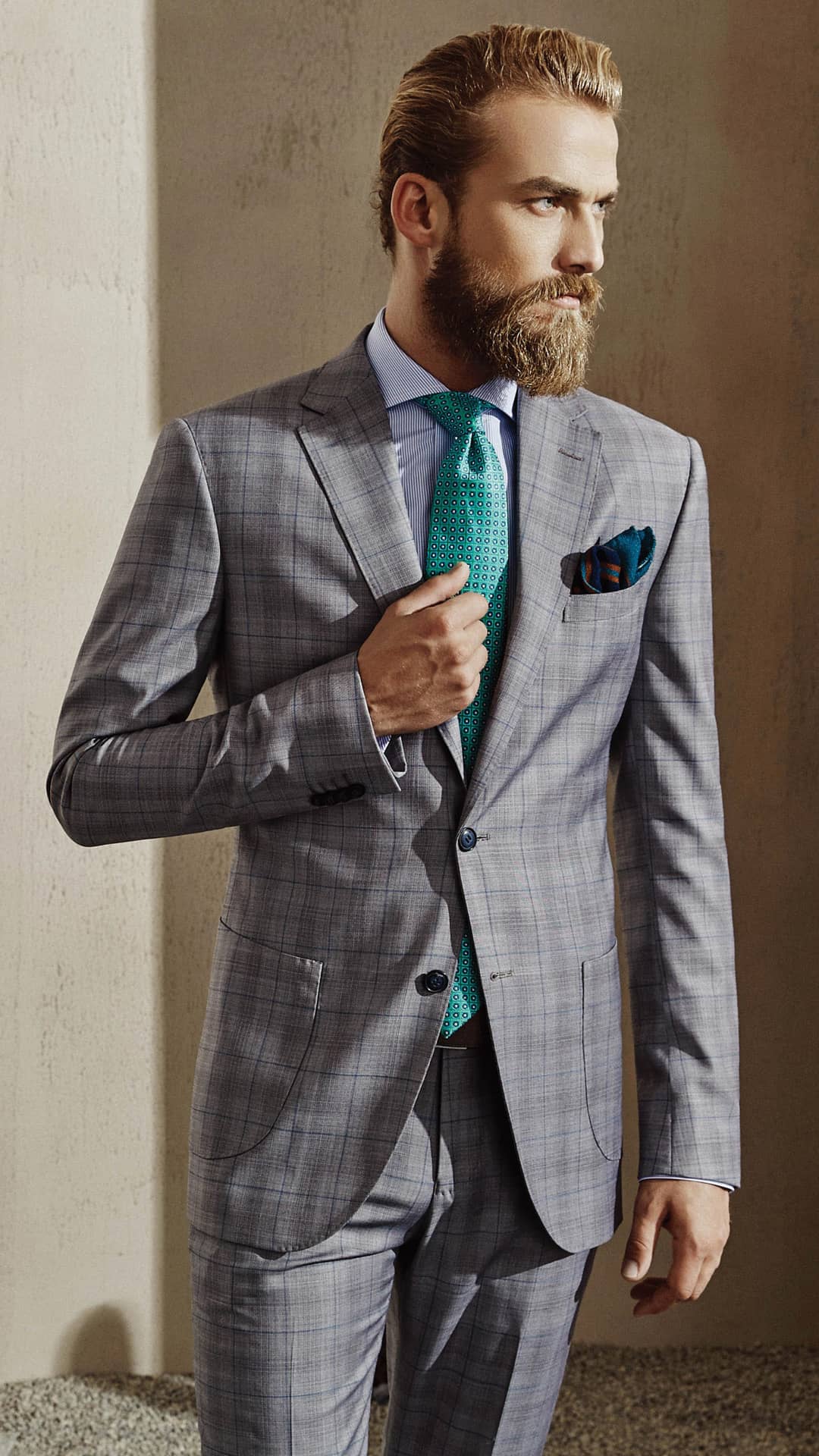 Bespoke Grey Check Business Suit 1 