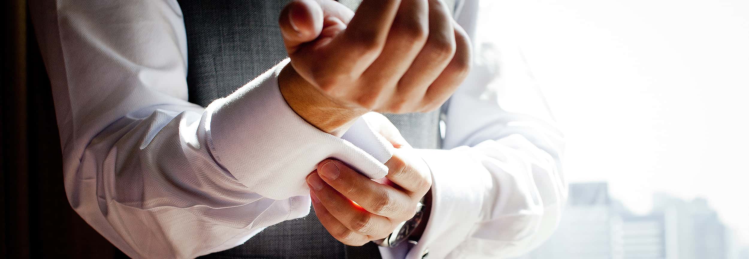 man in a bespoke tailored shirt