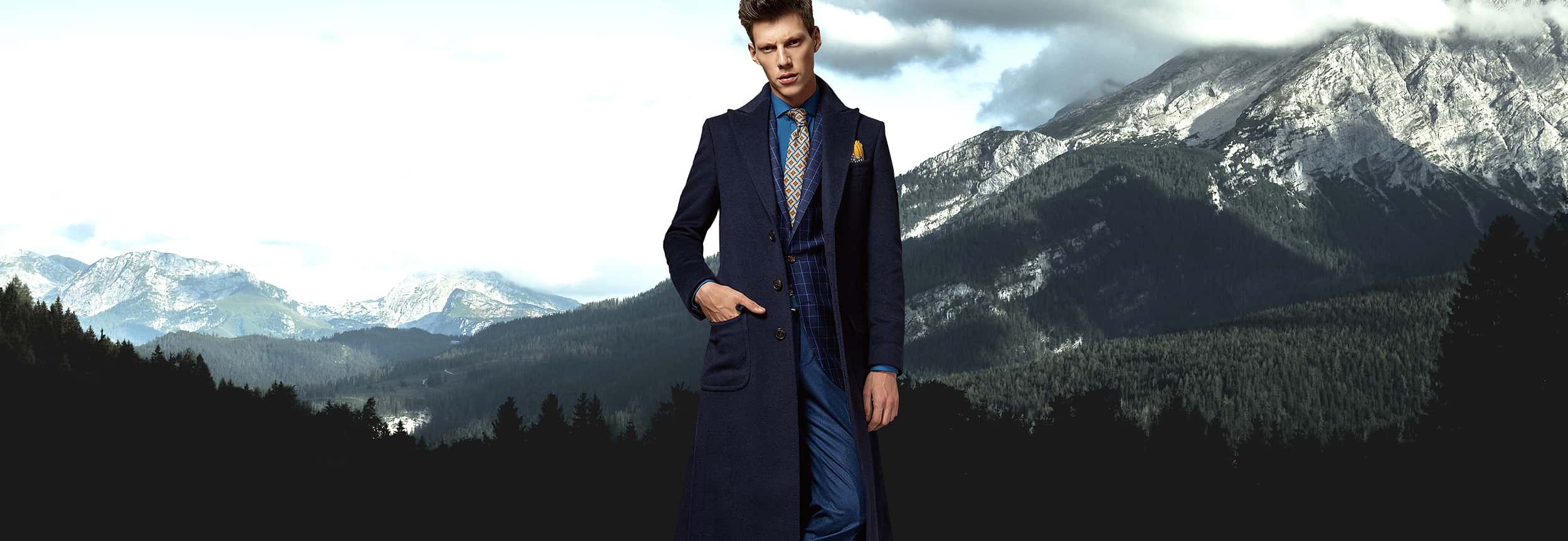 purple custom made overcoat