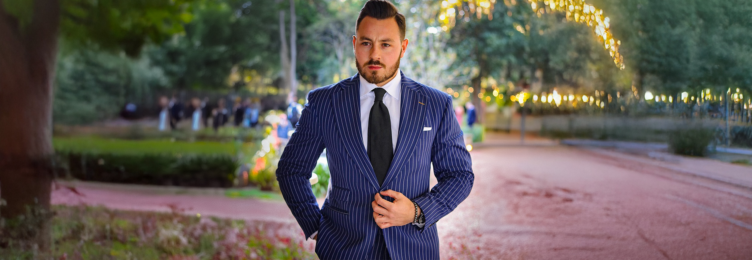 Light Blue Chalk Stripe Suit