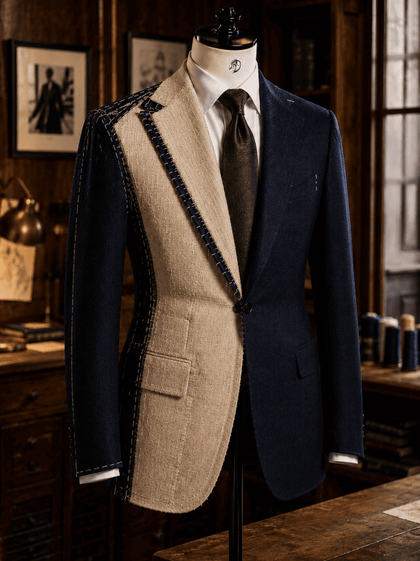 Diamond bespoke suit illustration